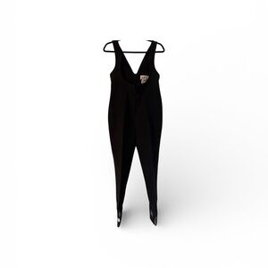 Obermeyer vintage Classic Black Wool Blend SkiSuit with Stirrups